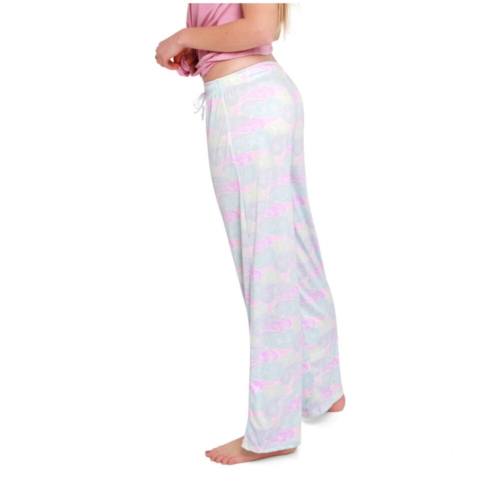 HELLO MELLO Signature Lounge‎ Pajama Pants Head In Clouds M L Pastel Wide Leg - Picture 4 of 6
